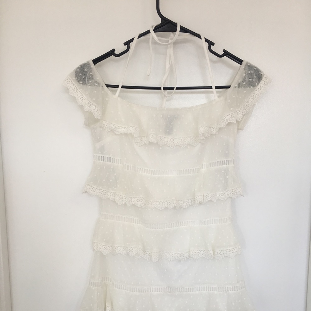 Forever 21 laced ruffle mini dress